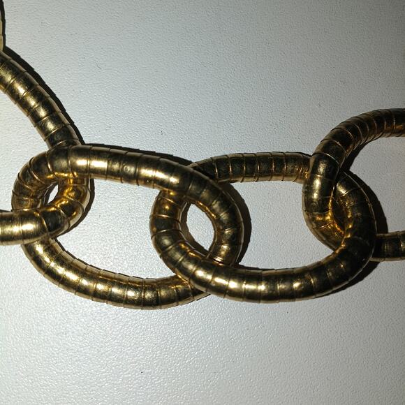 Iris Apfel & Bajalia Gold Toned Oval Link Long Statement Necklace - Picture 3 of 4